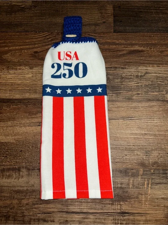 USA 250 Patriotic 4th of July Hanging Towel