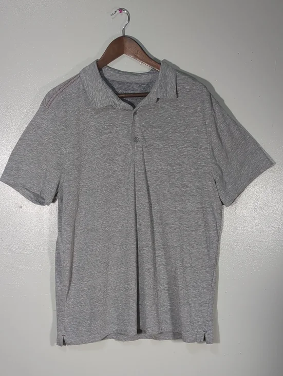 Banana Republic The Vintage Tee Grey Heathered Short Sleeve Soft Polo T-Shirt XL