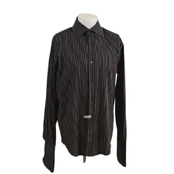 [Banana Republic] Brown Striped Long Sleeve Button Down - Size M