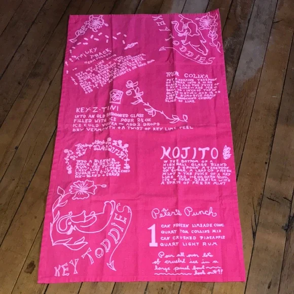 Mojito Printed Hot Pink Kitchen Towel‎