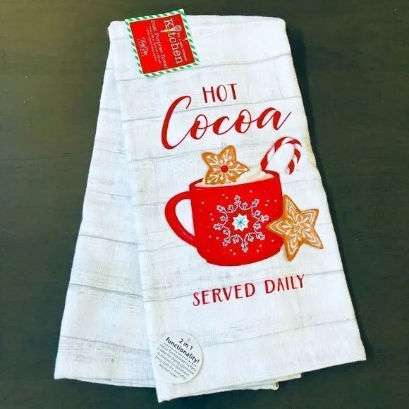 Hot Cocoa Holiday Kitchen Dish Towel