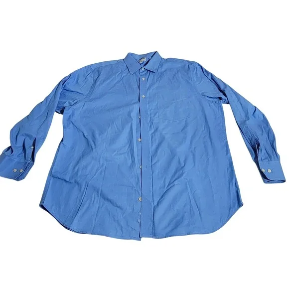 Banana Republic Mens XXL Blue Non Iron Classic Fit Cotton Button Down Shirt