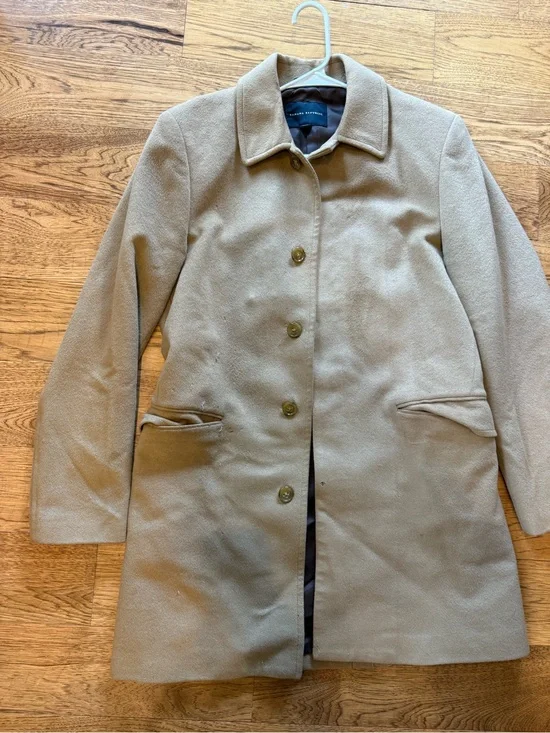 Banana Republic Tan Wool Blend Single-Breasted Pea Coat