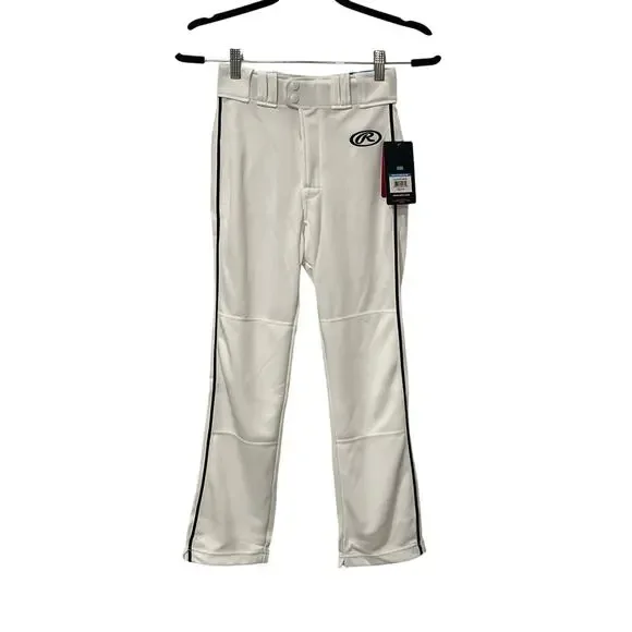 Rawlings, Baseball Pants, Youth Medium, White with Black pinstripe, KB510