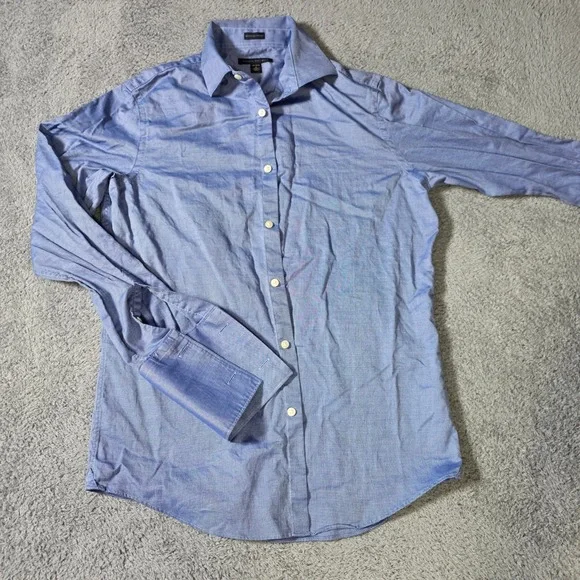 Banana Republic Mens 15-15.5 M Dress Shirt Blue Egyptian Cotton French Cuff