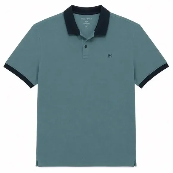 Banana Republic Cotton Polo Top in Seagreen Men's XL