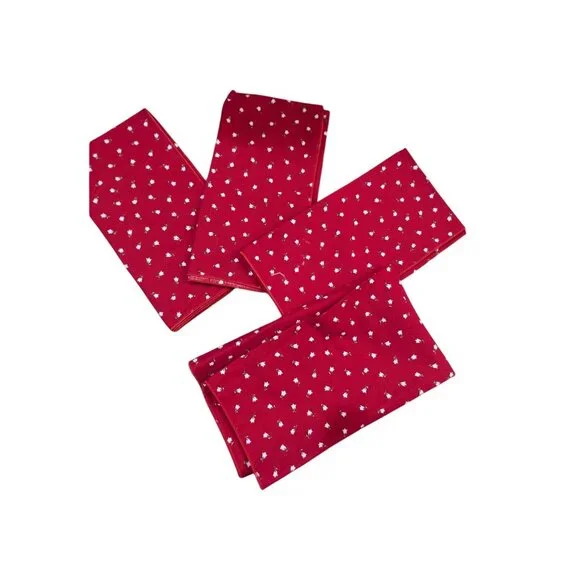 Set Of‎ 4 Now Designs Red Floral Print Cotton & Polyester Napkins 20x20