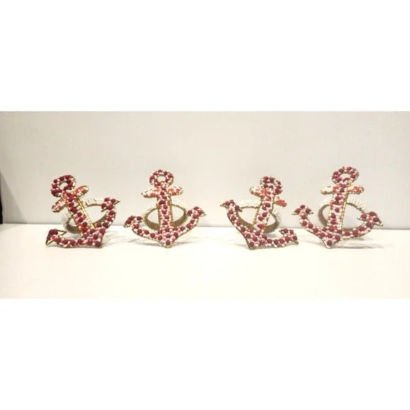 Beaded Anchor Napkin Rings   3.5