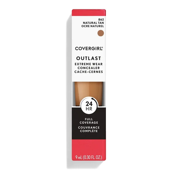 4 x CoverGirl Outlast Extreme Wear Concealer, 862 Natural Tan