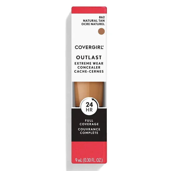 4 x CoverGirl Outlast Extreme Wear Concealer, 862 Natural Tan