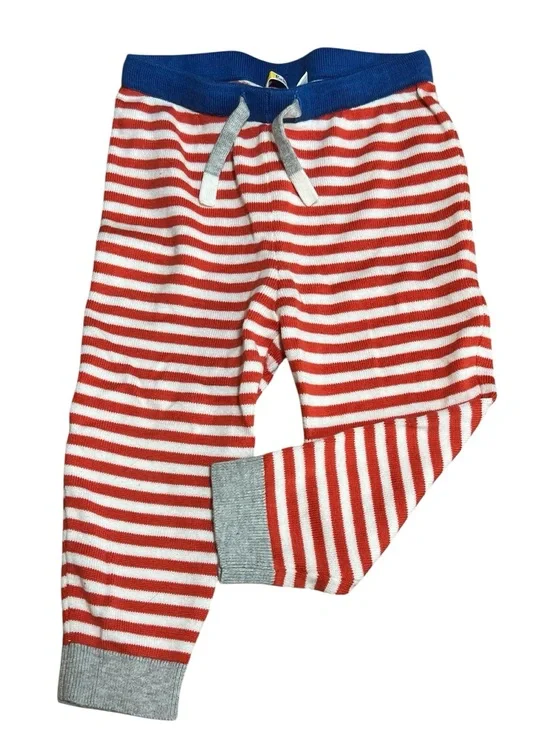 Baby Boden red & white striped knit pants size 12-18mo