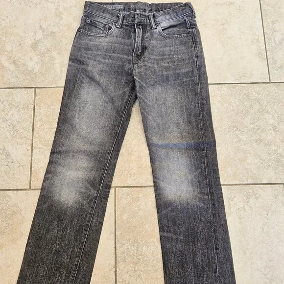 GAP Kids Boy's Straight Leg Jeans, Faded Black, Sz 14 Reg