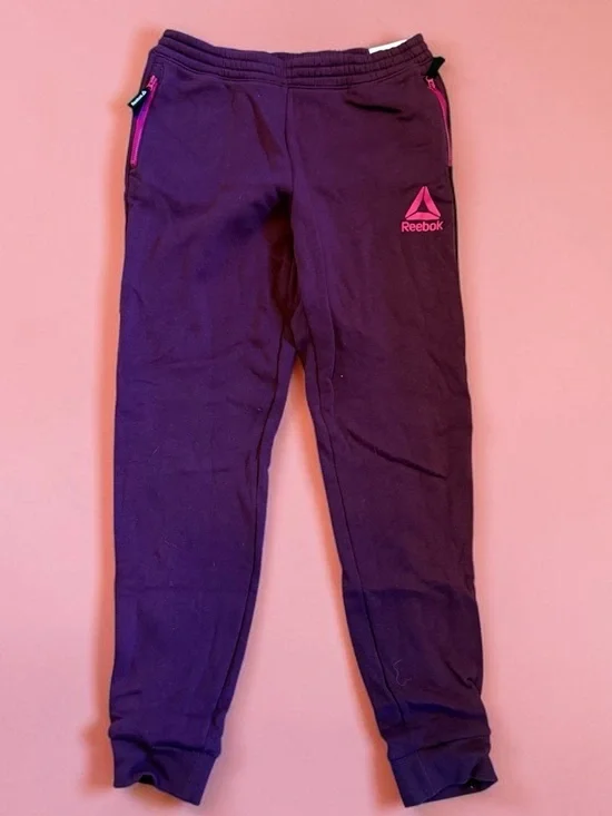 🫶🏻 Reebok Girls' Purple Active Joggers with Pink Accents