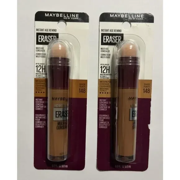 Maybelline Instant Age Rewind Eraser Concealer Shade 148 Lot 2 Multi Use 12H NEW