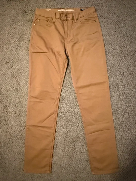 Banana Republic Travel Jean Slim Fit Pants in Camel Brown 31x32