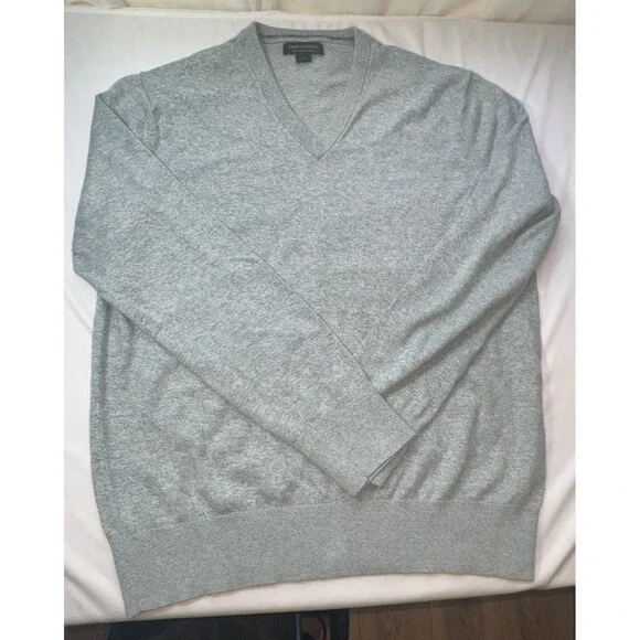 Banana Republic Men's Large Luxury V-neck Sweater Cashmere/Cotton‎ Bluish Green