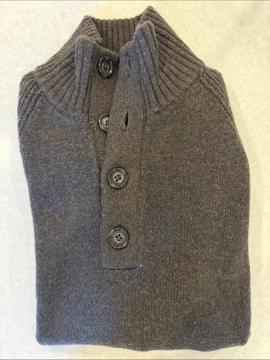 Banana Republic Brown Wool Button Front Knit Sweater