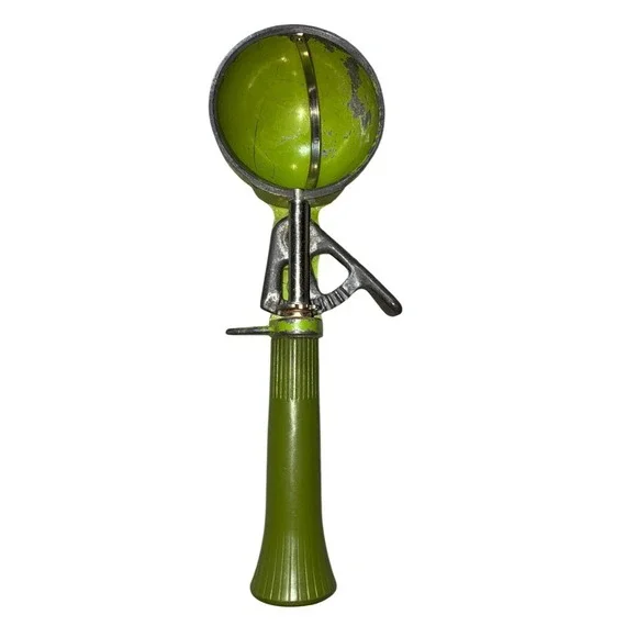 Vintage Disher Ice Cream Scoop Green Bonny Products USA  Size 16 2.5