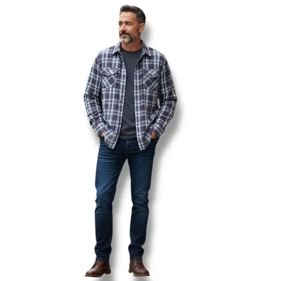 Banana Republic Shirt Mens (L) 16-16.5 Tall Large Plaid Long‎ Sleeve Button Down