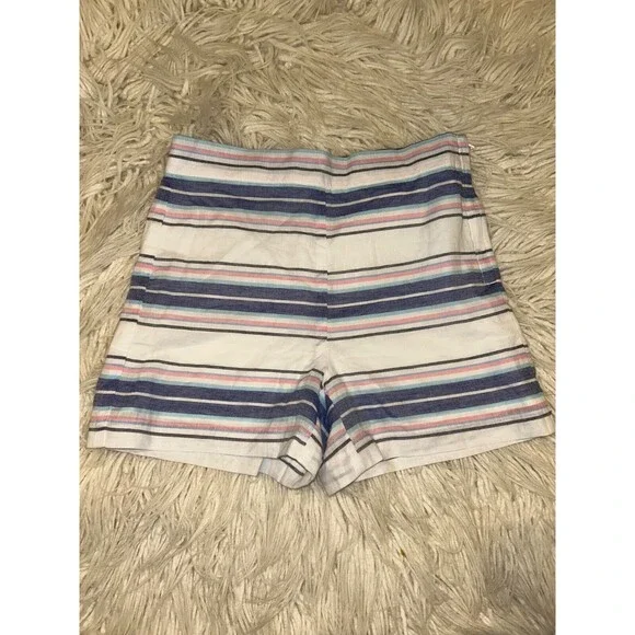 Janie and Jack size 12 girls high waisted striped shorts cotton preppy