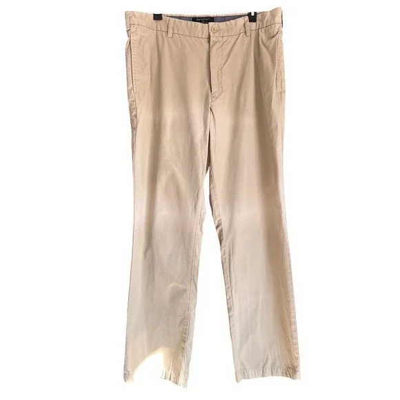Banana Republic Gavin Straight Fit Chinos Mens 38x32 Khaki Tan 100% Cotton Pants