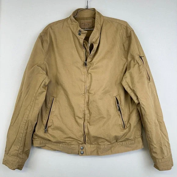 Banana Republic Garment Dye Herringbone Jacket‎ Khaki Men's Large