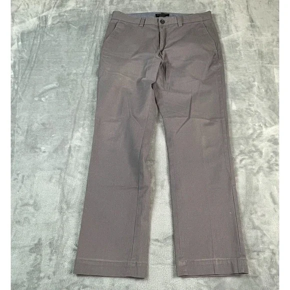 Banana Republic Aiden Chino Pant 31x29 Light Gray MicroPrint Cotton Stretch-READ