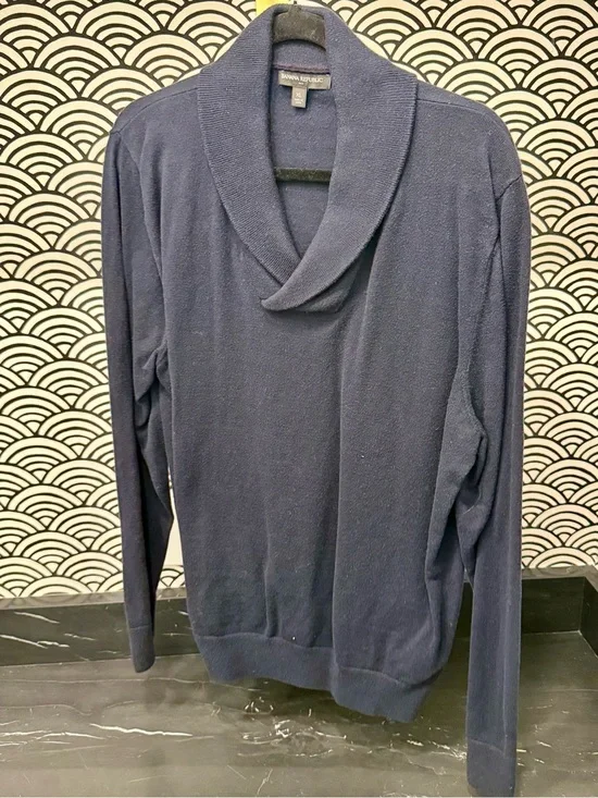 Banana Republic Men’s Navy Shawl Turtleneck Sweater