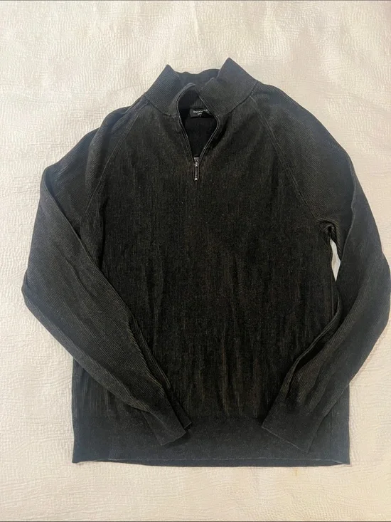 Banana Republic Black Zip-Neck Sweater