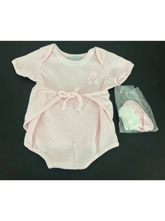 Vintage Basic Editions Baby Girl 3-6 months Pink Stripe Romper One Piece NWT