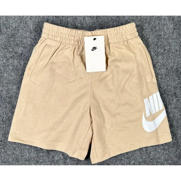 Nike Kids Size 7 Sanddrift Tan French Terry Shorts NWT
