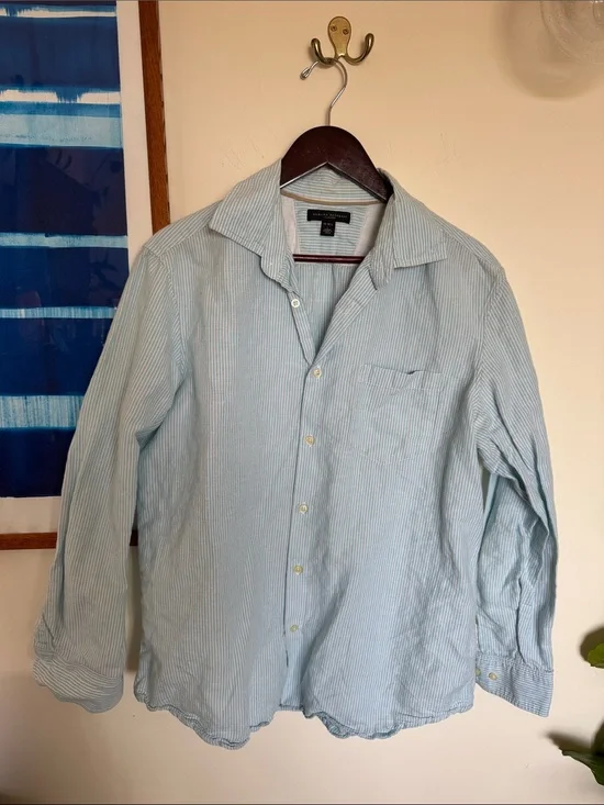Banana Republic Pale Blue Pinstripe Shirt