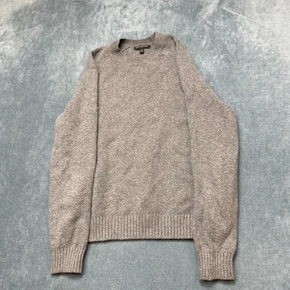 Banana Republic Sweater Mens Medium Heather Gray Knitted Ribbed Hem Winter Wear