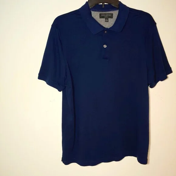 Banana Republic Factory Dress Polo Shirt Size L Navy Blue
