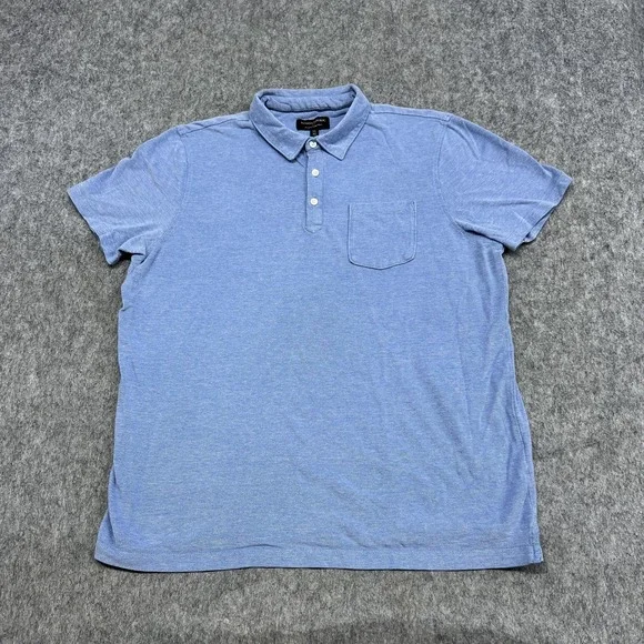 Banana Republic Polo Shirt Mens XL‎ Blue Wicking Pique Pocket Cotton Casual
