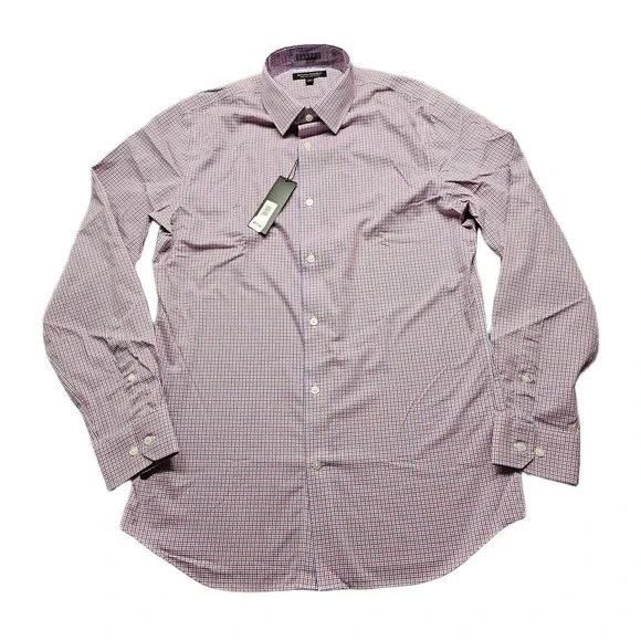 Banana Republic Dress Shirt Mens Medium Multi Check Non-Iron Slim Fit Button Up