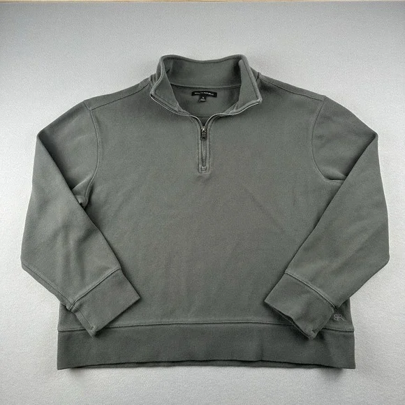 Banana Republic Men's‎ Gray Waffle Quarter Zip Pullover Size XL
