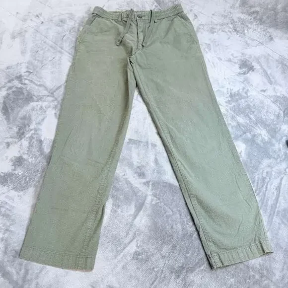 Banana Republic Men's Mason Army Green Seersucker Athletic Tapered Pant Sz 30X30