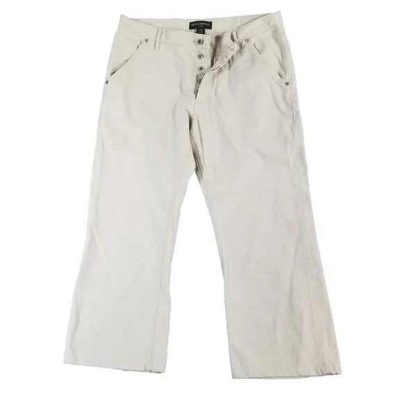 Banana Republic jeans men's 35x27 Loose baggy beige cotton button fly retro