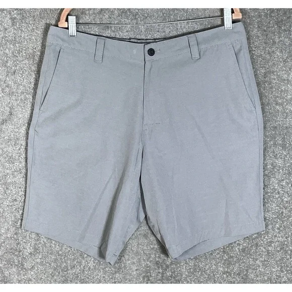Banana Republic Comfort Flat Front Shorts Mens Sz 38 Gray Stretch Pockets Golf