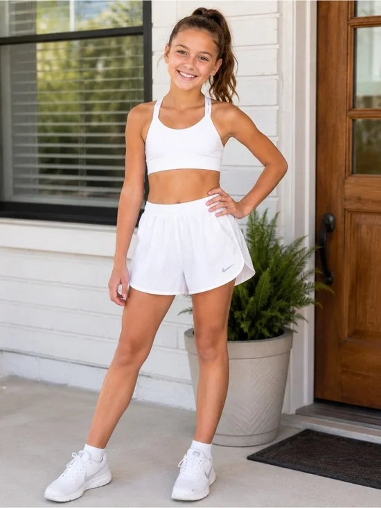 Nike White Girls' Athletic Shorts