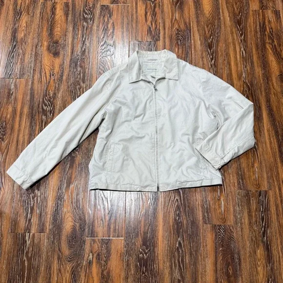 Banana Republic Mens XL Beige Cotton Harrington Jacket Full Zip Lightweight Coat