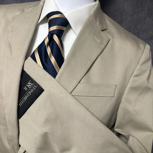 NEW Banana Republic Sport Coat 38R Standard Fit Tan Beige Cotton‎ Stretch Casual