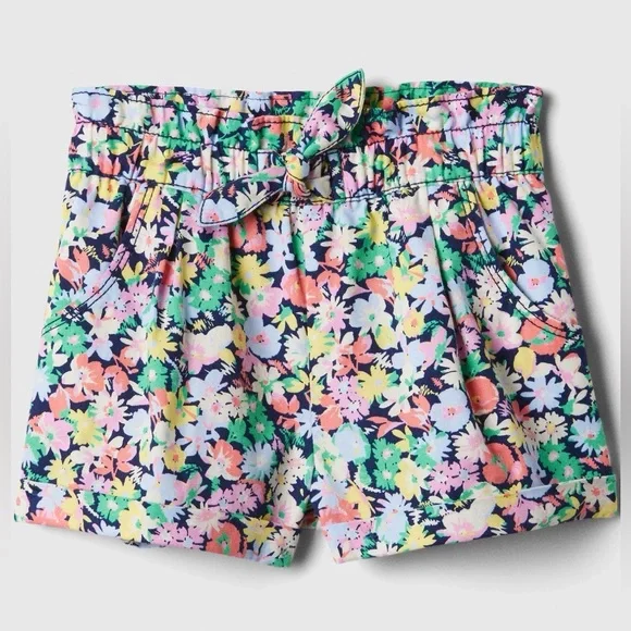 NWT BABY GAP Baby Girls’‎ Floral Elastic Waist Pull-On Shorts Boho Preppy 6-12M