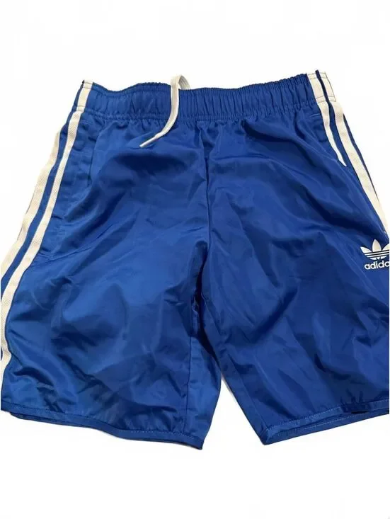 Adidas Woven Track Shorts Blue Stripes - Boys Medium