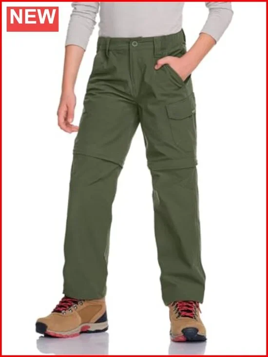 UPF 50+ Quick Dry Zip Off Hiking Cargo Pants for Kids