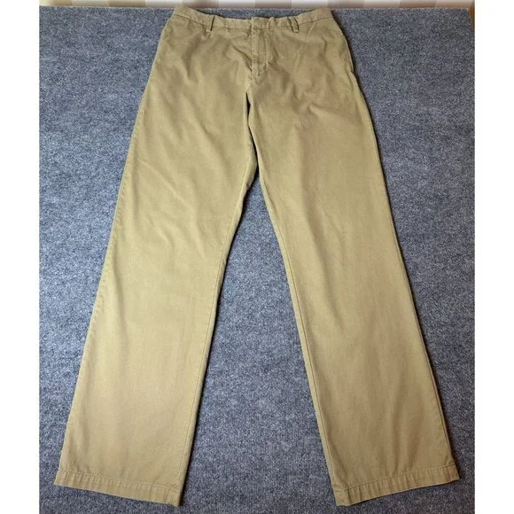 Banana Republic Pants Mens 36x35* Tan Gavin Chino Flat Front 100% Cotton Trouser