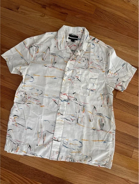 Banana Republic Hawaiian Shirt Men's Large Relaxed Fit