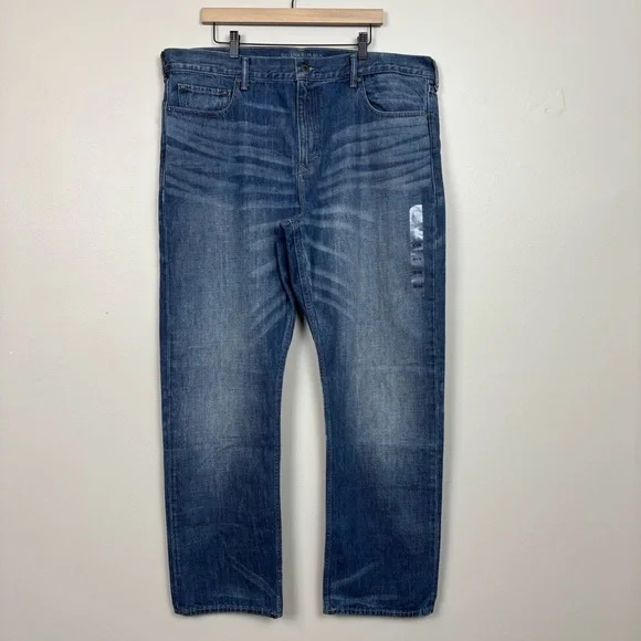Banana‎ Republic Jeans Mens 42x34 Blue Slim Fit Whiskered 5 Pocket Denim