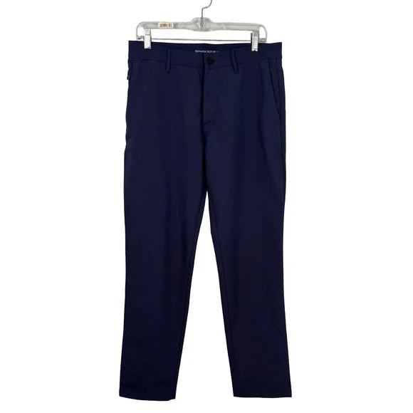 Banana‎ Republic Mens Core Temp Navy Blue Performance Pants 32x32 Slim Fit